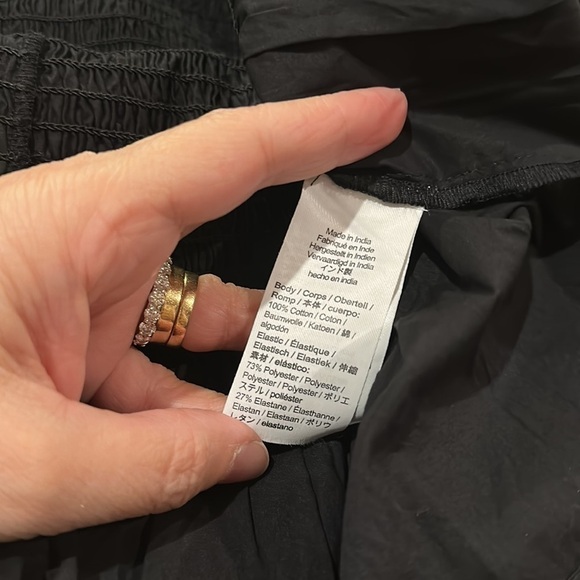 J.Crew Smocked button-up mini dress SzSmall Black - Picture 8 of 11